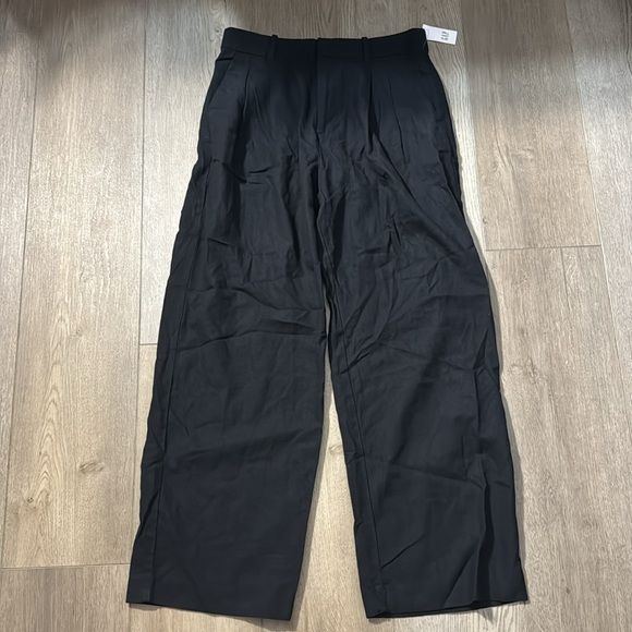 NWT! GAP Black 365 High Rise Linen-Blend Trousers - Multiple 🔹 - Picture 9 of 12